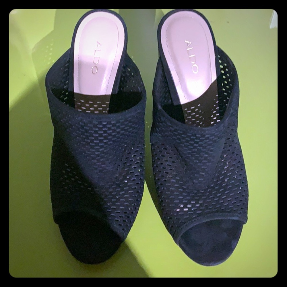 Black Aldo Mules-never worn!